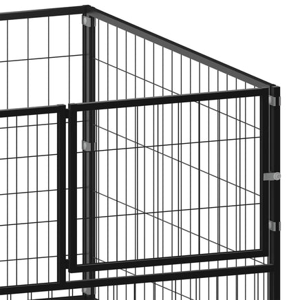 Dog Kennel Black 200x100x70 cm Steel Kings Warehouse 