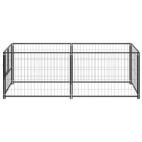Dog Kennel Black 200x100x70 cm Steel Kings Warehouse 