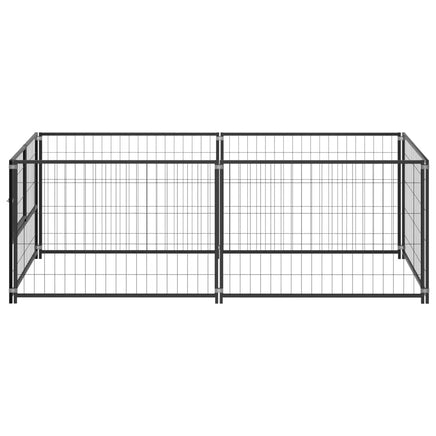Dog Kennel Black 200x100x70 cm Steel Kings Warehouse 