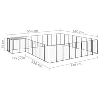 Dog Kennel Black 20.57 m² Steel Kings Warehouse 