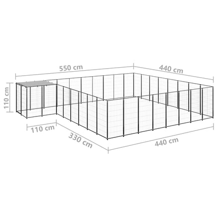 Dog Kennel Black 20.57 m² Steel Kings Warehouse 