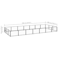 Dog Kennel Black 21 m² Steel Kings Warehouse 
