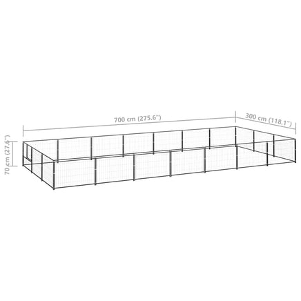 Dog Kennel Black 21 m² Steel Kings Warehouse 