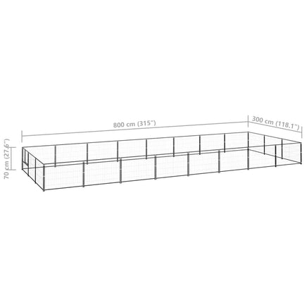 Dog Kennel Black 24 m² Steel Kings Warehouse 