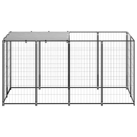 Dog Kennel Black 2.42 m² Steel Kings Warehouse 