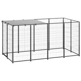 Dog Kennel Black 2.42 m² Steel Kings Warehouse 