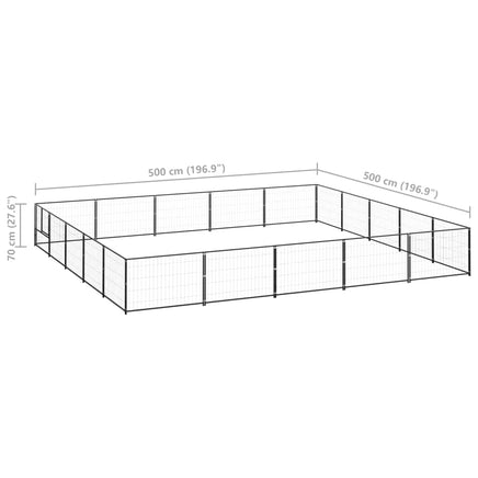 Dog Kennel Black 25 m² Steel Kings Warehouse 