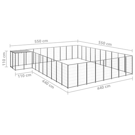 Dog Kennel Black 25.41 m² Steel Kings Warehouse 