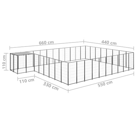 Dog Kennel Black 25.41 m² Steel Kings Warehouse 