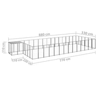 Dog Kennel Black 26.62 m² Steel Kings Warehouse 