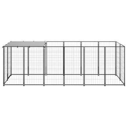 Dog Kennel Black 330x110x110 cm Steel Kings Warehouse 