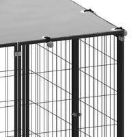Dog Kennel Black 330x110x110 cm Steel Kings Warehouse 