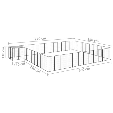Dog Kennel Black 37.51 m² Steel Kings Warehouse 