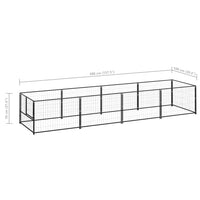 Dog Kennel Black 4 m² Steel Kings Warehouse 