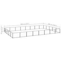 Dog Kennel Black 40 m² Steel Kings Warehouse 