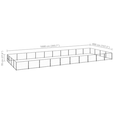 Dog Kennel Black 40 m² Steel Kings Warehouse 
