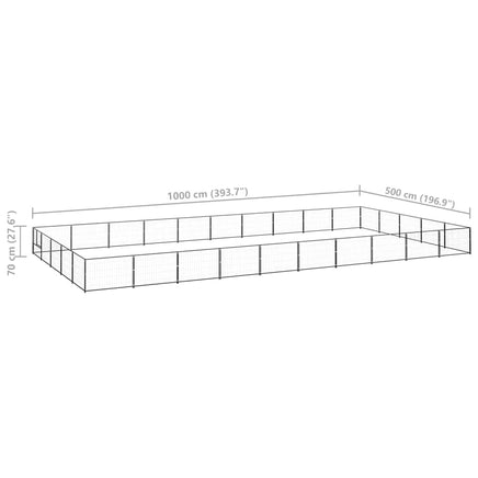 Dog Kennel Black 50 m² Steel Kings Warehouse 