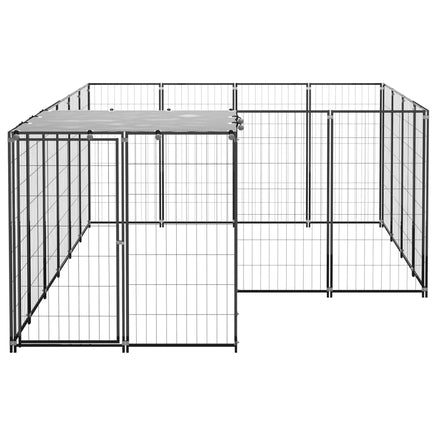 Dog Kennel Black 6.05 m² Steel Kings Warehouse 
