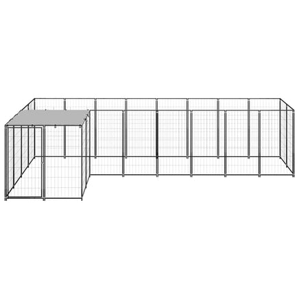 Dog Kennel Black 6.05 m² Steel Kings Warehouse 