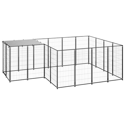 Dog Kennel Black 6.05 m² Steel Kings Warehouse 