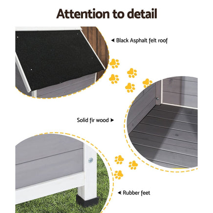Dog Kennel House Wooden Outdoor Indoor Puppy Pet House Weatherproof Large Kings Warehouse 