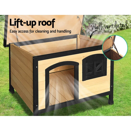 Dog Kennel Kennels Outdoor Wooden Pet House Cabin Puppy Large L Outside dog supplies Kings Warehouse 