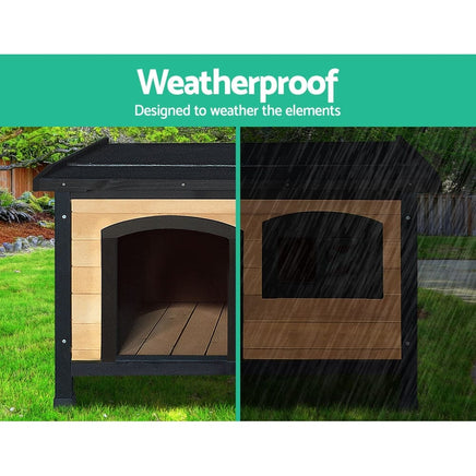 Dog Kennel Kennels Outdoor Wooden Pet House Cabin Puppy Large L Outside dog supplies Kings Warehouse 