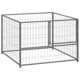 Dog Kennel Silver 100x100x70 cm Steel Kings Warehouse 