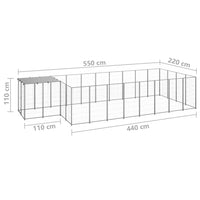 Dog Kennel Silver 10.89 m² Steel Kings Warehouse 