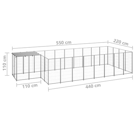 Dog Kennel Silver 10.89 m² Steel Kings Warehouse 