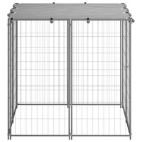 Dog Kennel Silver 110x110x110 cm Steel Kings Warehouse 