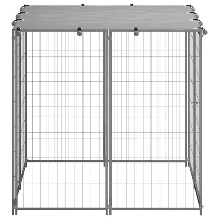 Dog Kennel Silver 110x110x110 cm Steel Kings Warehouse 