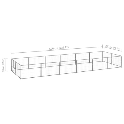 Dog Kennel Silver 12 m² Steel Kings Warehouse 