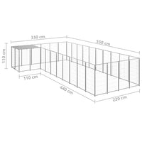 Dog Kennel Silver 13.31 m² Steel Kings Warehouse 