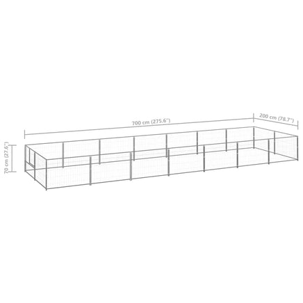 Dog Kennel Silver 14 m² Steel Kings Warehouse 