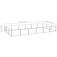 Dog Kennel Silver 18 m² Steel Kings Warehouse 