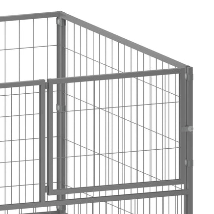 Dog Kennel Silver 200x100x70 cm Steel Kings Warehouse 