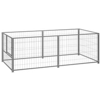 Dog Kennel Silver 200x100x70 cm Steel Kings Warehouse 