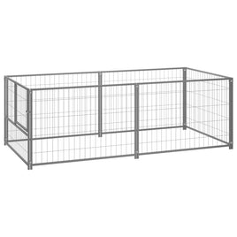 Dog Kennel Silver 200x100x70 cm Steel Kings Warehouse 