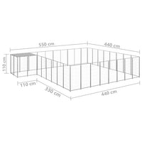 Dog Kennel Silver 20.57 m² Steel Kings Warehouse 