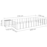 Dog Kennel Silver 22.99 m² Steel Kings Warehouse 