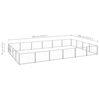 Dog Kennel Silver 24 m² Steel Kings Warehouse 