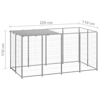 Dog Kennel Silver 2.42 m² Steel Kings Warehouse 