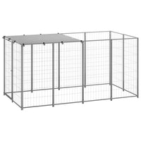 Dog Kennel Silver 2.42 m² Steel Kings Warehouse 