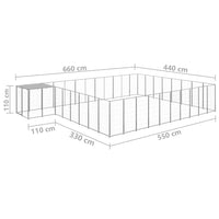 Dog Kennel Silver 25.41 m² Steel Kings Warehouse 