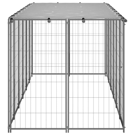 Dog Kennel Silver 330x110x110 cm Steel Coops & Hutches Supplies Kings Warehouse 