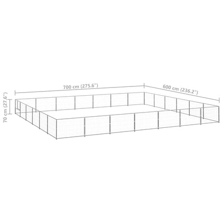Dog Kennel Silver 42 m² Steel Kings Warehouse 