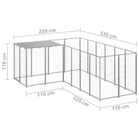 Dog Kennel Silver 4.84 m² Steel Kings Warehouse 