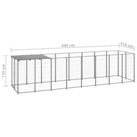 Dog Kennel Silver 4.84 m² Steel Kings Warehouse 