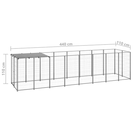 Dog Kennel Silver 4.84 m² Steel Kings Warehouse 